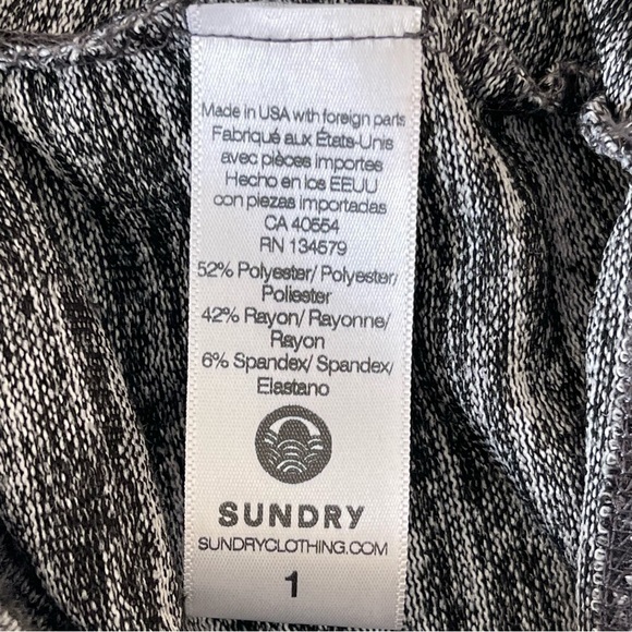 Sundry Women’s Heather Gray Knit Blouson Ruched Dress Size 1 Regular Size S - Picture 11 of 12